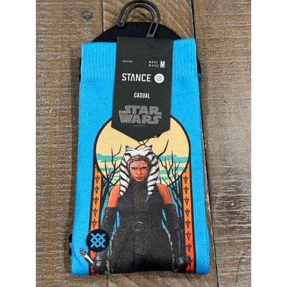 Stance Adult Blue Crew Polyester Cushion Star Wars Ahsoka Tano Casual Socks Sz M - Picture 6 of 6